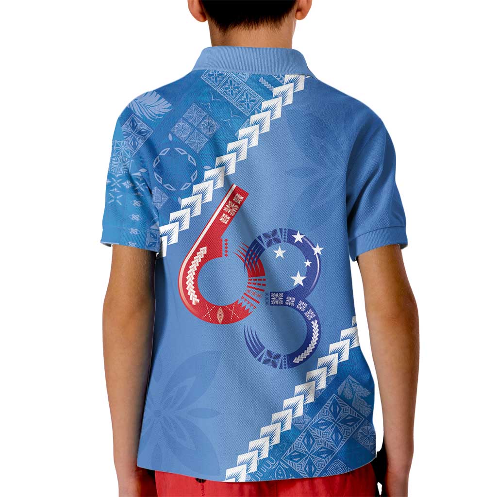 Samoa Independence Day Kid Polo Shirt Anniversary 63th-Siapo Art LT03 - Polynesian Pride