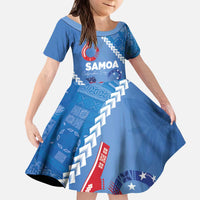 Samoa Independence Day Kid Short Sleeve Dress Anniversary 63th-Siapo Art