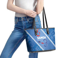 Samoa Independence Day Leather Tote Bag Anniversary 63th-Siapo Art