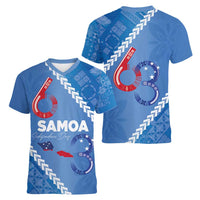 Samoa Independence Day Women V-Neck T-Shirt Anniversary 63th-Siapo Art LT03 - Polynesian Pride