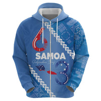 Samoa Independence Day Zip Hoodie Anniversary 63th-Siapo Art LT03 - Polynesian Pride