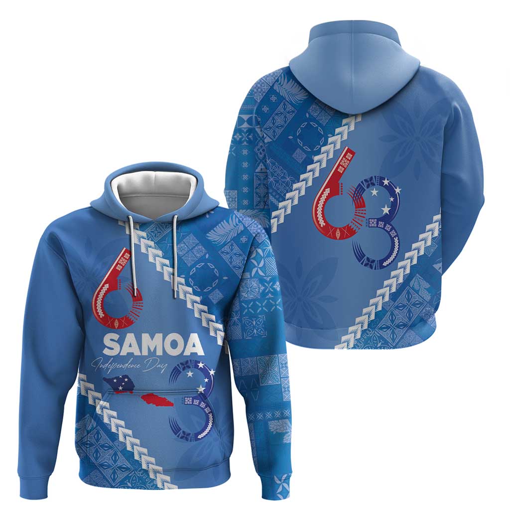 Samoa Independence Day Zip Hoodie Anniversary 63th-Siapo Art LT03 - Polynesian Pride