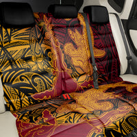 Hawaiian Volcano and Shark Back Car Seat Cover Polynesian and Hibiscus Pattern Lava Color LT03 - Polynesian Pride