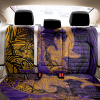 Hawaiian Volcano and Shark Back Car Seat Cover Polynesian and Hibiscus Pattern Purple Yellow Gradient LT03 - Polynesian Pride
