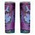 Hawaiian Volcano and Shark Skinny Tumbler Polynesian and Hibiscus Pattern Violet Gradient