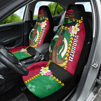 Vanuatu Nakamal and Plumeria Flowers Car Seat Cover Polynesian Pattern