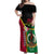 Vanuatu Nakamal and Plumeria Flowers Off Shoulder Maxi Dress Polynesian Pattern
