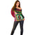 Vanuatu Nakamal and Plumeria Flowers Off Shoulder Sweater Polynesian Pattern