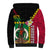 Vanuatu Nakamal and Plumeria Flowers Sherpa Hoodie Polynesian Pattern