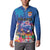 Fiji Bula Button Sweatshirt Tropical Plants with Palm Tree and Iguana Colorful