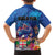 Fiji Bula Family Matching Off Shoulder Short Dress and Hawaiian Shirt Tropical Plants with Palm Tree and Iguana Colorful