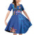 Fiji Bula Family Matching Off Shoulder Short Dress and Hawaiian Shirt Tropical Plants with Palm Tree and Iguana Colorful