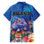Fiji Bula Family Matching Summer Maxi Dress and Hawaiian Shirt Tropical Plants with Palm Tree and Iguana Colorful