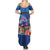 Fiji Bula Family Matching Summer Maxi Dress and Hawaiian Shirt Tropical Plants with Palm Tree and Iguana Colorful
