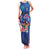 Fiji Bula Family Matching Tank Maxi Dress and Hawaiian Shirt Tropical Plants with Palm Tree and Iguana Colorful