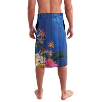 Fiji Bula Lavalava Tropical Plants with Palm Tree and Iguana Colorful