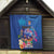 Fiji Bula Quilt Tropical Plants with Palm Tree and Iguana Colorful