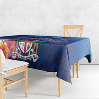 Fiji Bula Tablecloth Tropical Plants with Palm Tree and Iguana Colorful