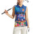 Fiji Bula Women Sleeveless Polo Shirt Tropical Plants with Palm Tree and Iguana Colorful