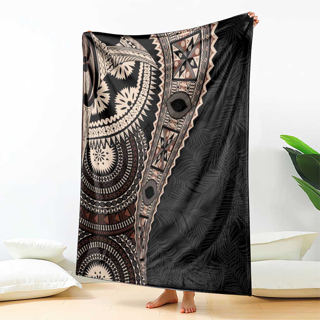 Fiji Traditional Masi Blanket Tapa Art Palm Leaves Pattern