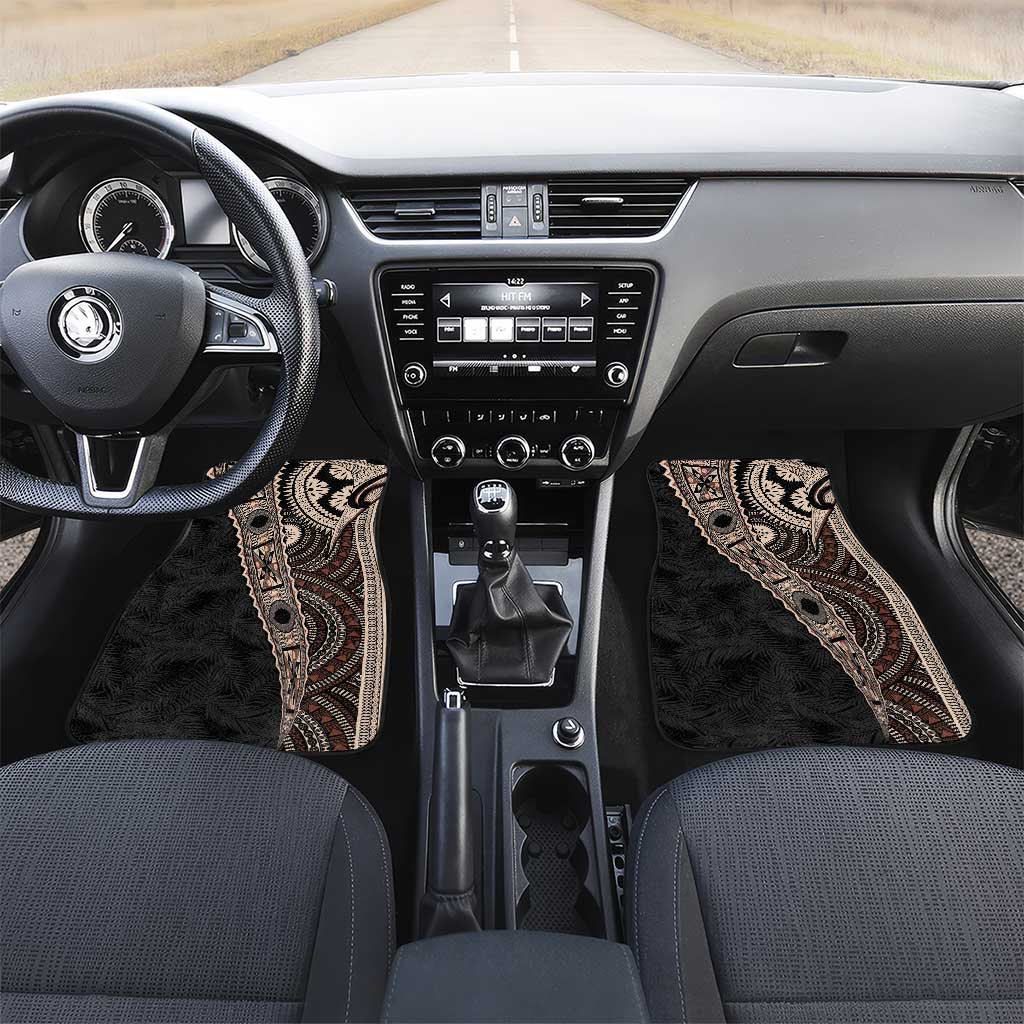 Fiji Traditional Masi Car Mats Tapa Art Palm Leaves Pattern