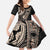 Fiji Traditional Masi Family Matching Off Shoulder Maxi Dress and Hawaiian Shirt Tapa Art Palm Leaves Pattern