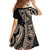 Fiji Traditional Masi Family Matching Off Shoulder Short Dress and Hawaiian Shirt Tapa Art Palm Leaves Pattern