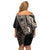 Fiji Traditional Masi Family Matching Off Shoulder Short Dress and Hawaiian Shirt Tapa Art Palm Leaves Pattern