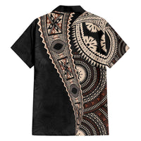 Fiji Traditional Masi Family Matching Summer Maxi Dress and Hawaiian Shirt Tapa Art Palm Leaves Pattern