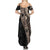 Fiji Traditional Masi Family Matching Summer Maxi Dress and Hawaiian Shirt Tapa Art Palm Leaves Pattern