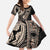 Fiji Traditional Masi Family Matching Tank Maxi Dress and Hawaiian Shirt Tapa Art Palm Leaves Pattern