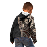 Fiji Traditional Masi Kid Hoodie Tapa Art Palm Leaves Pattern