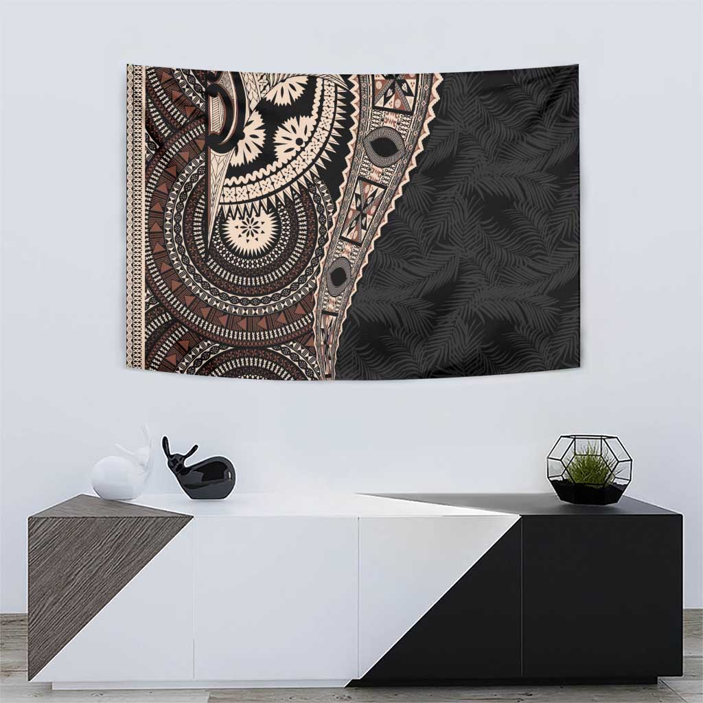 Fiji Traditional Masi Tapestry Tapa Art Palm Leaves Pattern