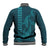 Aloha Hawaii Whale Kakau and Polynesian Tattoo Baseball Jacket Turquoise Color