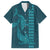 Aloha Hawaii Whale Kakau and Polynesian Tattoo Family Matching Tank Maxi Dress and Hawaiian Shirt Turquoise Color