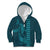 Aloha Hawaii Whale Kakau and Polynesian Tattoo Kid Hoodie Turquoise Color