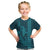 Aloha Hawaii Whale Kakau and Polynesian Tattoo Kid T Shirt Turquoise Color