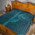Aloha Hawaii Whale Kakau and Polynesian Tattoo Quilt Turquoise Color