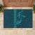 Aloha Hawaii Whale Kakau and Polynesian Tattoo Rubber Doormat Turquoise Color