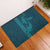Aloha Hawaii Whale Kakau and Polynesian Tattoo Rubber Doormat Turquoise Color