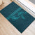 Aloha Hawaii Whale Kakau and Polynesian Tattoo Rubber Doormat Turquoise Color