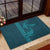 Aloha Hawaii Whale Kakau and Polynesian Tattoo Rubber Doormat Turquoise Color