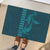 Aloha Hawaii Whale Kakau and Polynesian Tattoo Rubber Doormat Turquoise Color