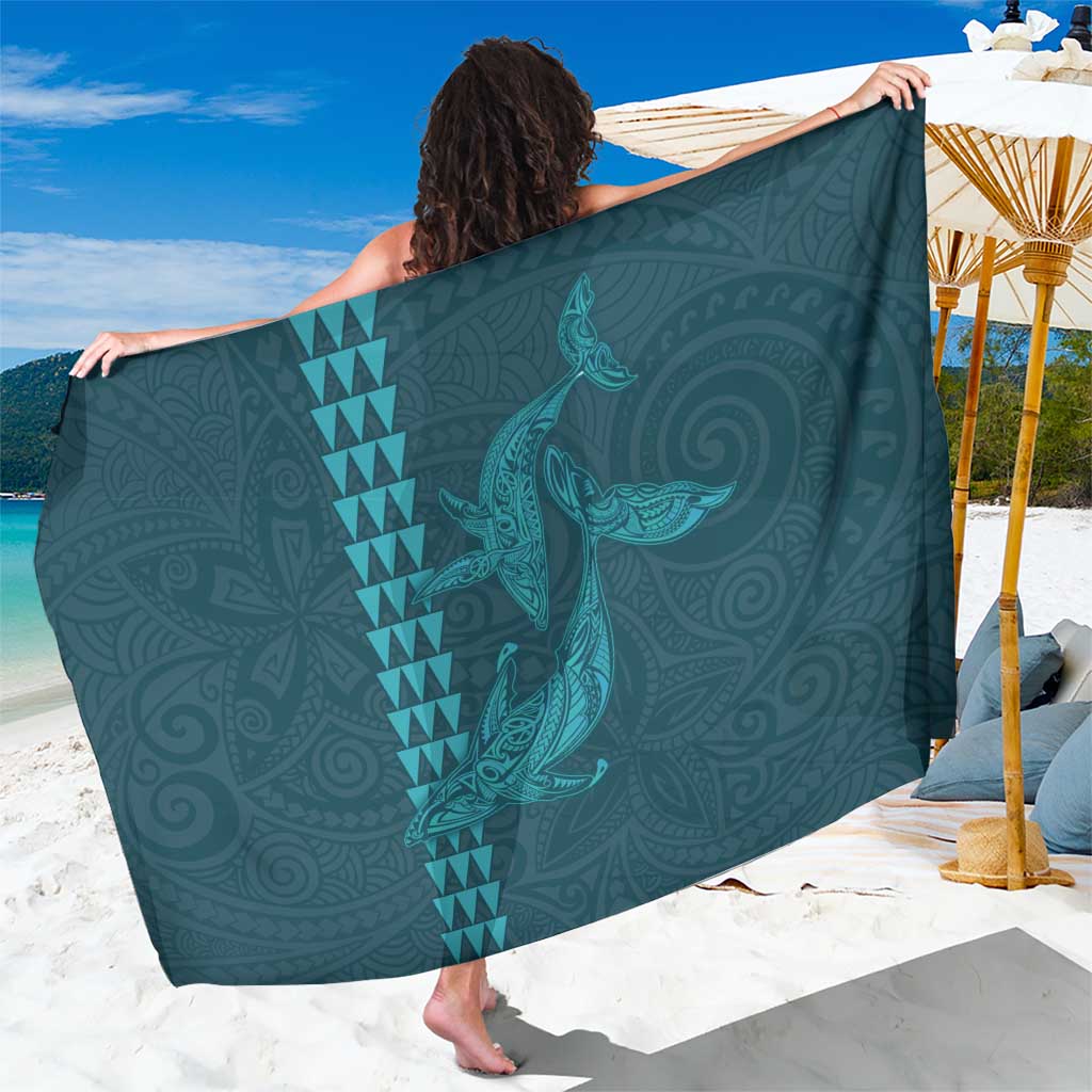 Aloha Hawaii Whale Kakau and Polynesian Tattoo Sarong Turquoise Color LT03 One Size 44 x 66 inches Turquoise - Polynesian Pride