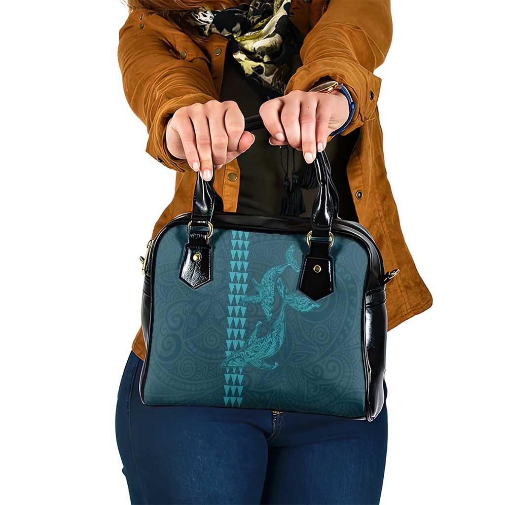 Aloha Hawaii Whale Kakau and Polynesian Tattoo Shoulder Handbag Turquoise Color LT03 One Size Turquoise - Polynesian Pride