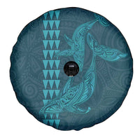Aloha Hawaii Whale Kakau and Polynesian Tattoo Spare Tire Cover Turquoise Color