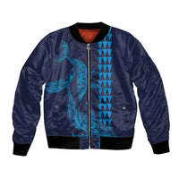 Aloha Hawaii Whale Kakau and Polynesian Tattoo Bomber Jacket Dark Navy Color LT03 Unisex Dark Navy - Polynesian Pride
