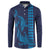 Aloha Hawaii Whale Kakau and Polynesian Tattoo Button Sweatshirt Dark Navy Color