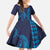 Aloha Hawaii Whale Kakau and Polynesian Tattoo Kid Short Sleeve Dress Dark Navy Color
