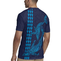 Aloha Hawaii Whale Kakau and Polynesian Tattoo Rugby Jersey Dark Navy Color